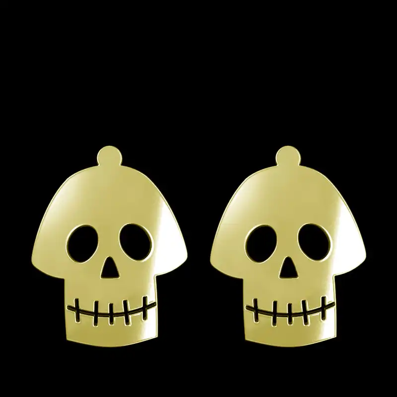 گوشواره طلا 18 عیار زنانه مدوپد مدل جمجمه کد GA1-15732