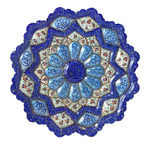 بشقاب مسی مینا کاری کد 111 قطر 20 سانتی متر