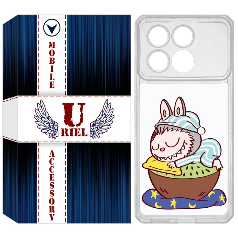 کاور یوریل مدل Clear کد 127 طرح لبوبو مناسب برای گوشی موبایل شیائومی Poco X6 Pro