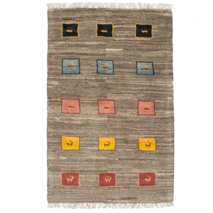 گبه دستباف یک متری کد 448 طرح خشتی