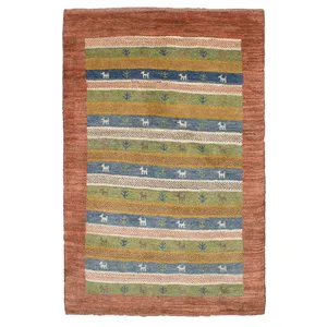 گبه دستباف یک متری کد 491 طرح راه راه