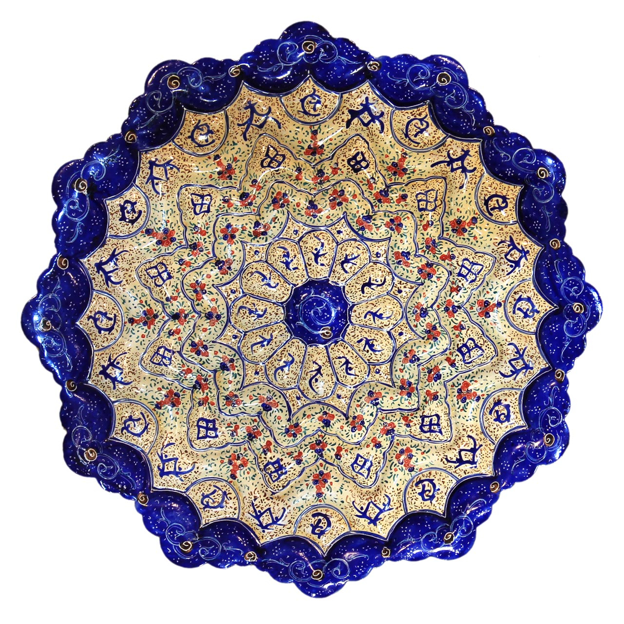 بشقاب مسی میناکاری کد 7-10003
