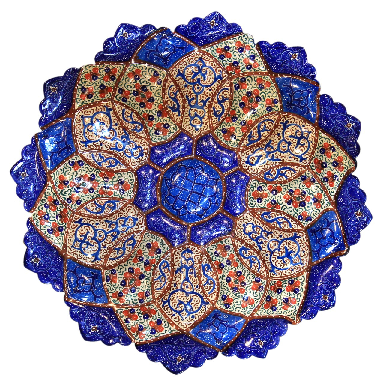 بشقاب مسی میناکاری کد 16-10003