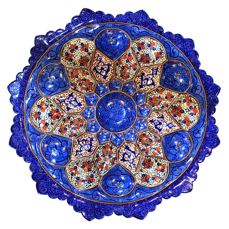 بشقاب مسی میناکاری  کد 19-10003