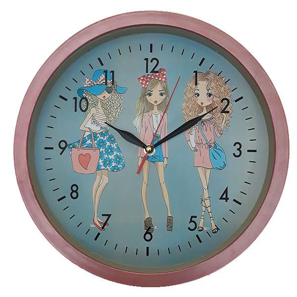 ساعت دیواری کودک مدل سه دختران کد 11031