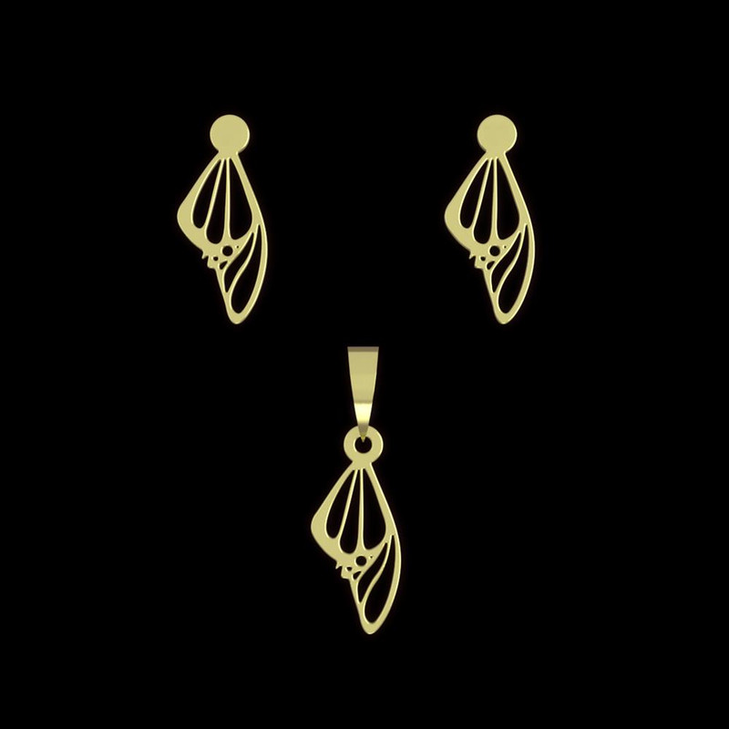 نیم ست طلا 18 عیار زنانه مدوپد مدل بال پروانه کد NA11085