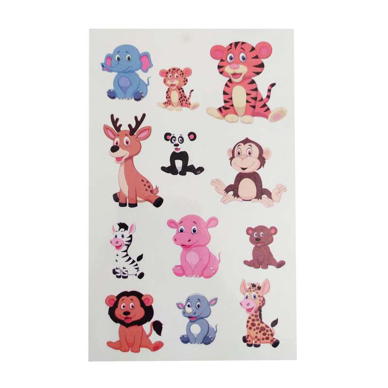 تتو موقت طرح کارتونی حیوانات جنگل کد 42