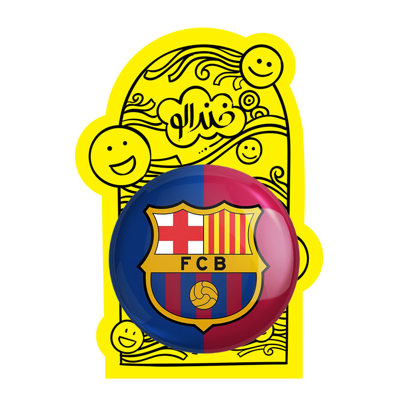 آینه جیبی خندالو طرح باشگاه بارسلونا FC Barcelona مدل تاشو کد 2002