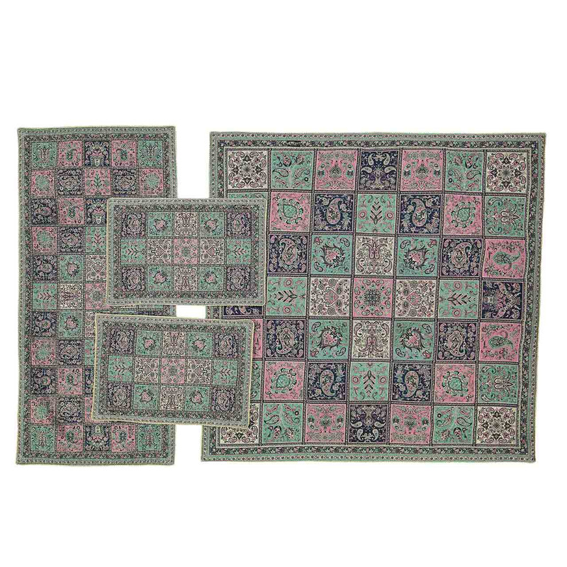 ست رومیزی 4 تکه مدل خشتی