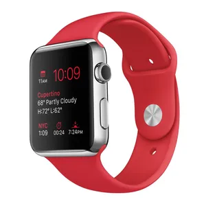 ساعت مچی هوشمند اپل واچ مدل 42mm Stainless Steel Case with (PRODUCT)RED Sport Band