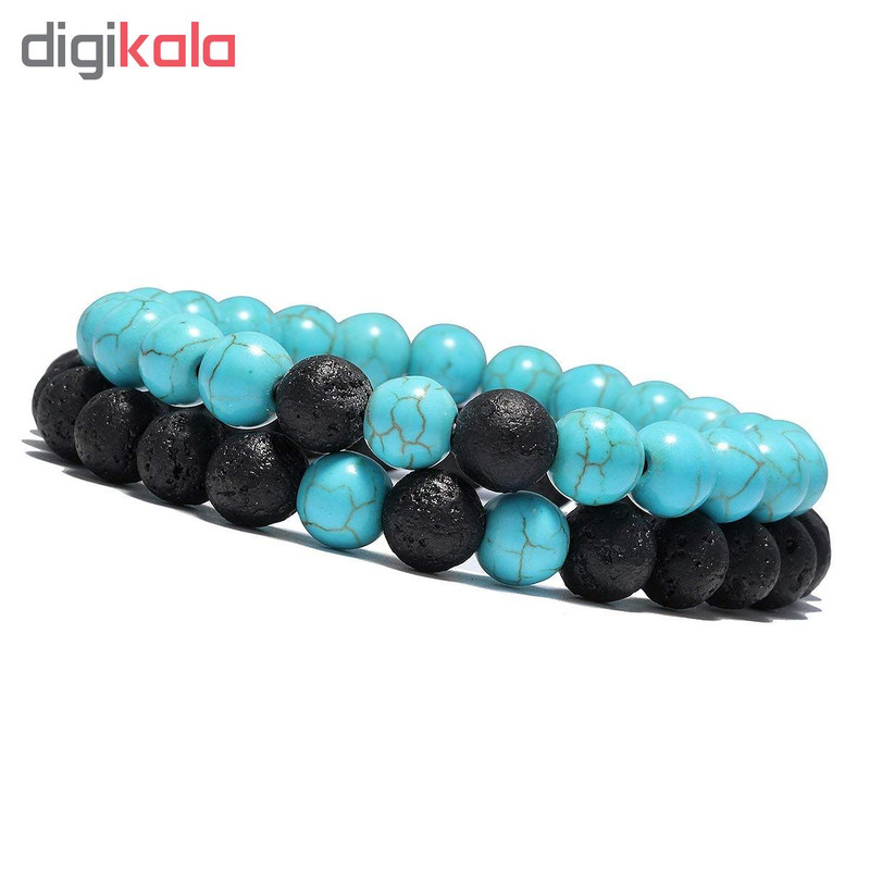 ست دستبند فیروزه مدل U مجموعه دو عددی کد 13