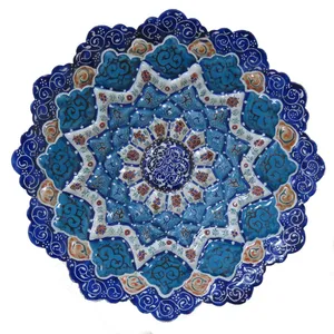 بشقاب مسی مینا کاری شده مدل اصفهان کد 02