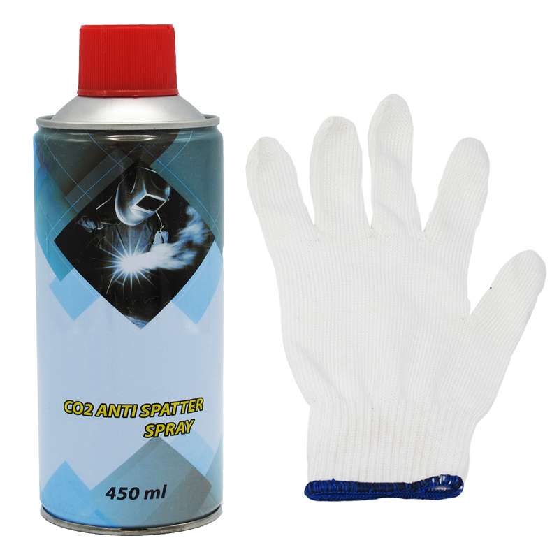 اسپری جوشکاری گامی مدل CO2 ANTI SPATTER حجم 450 میلی لیتر به همراه دستکش ایمنی kk24