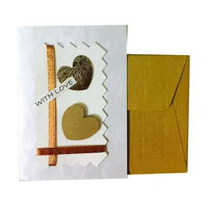 کارت پستال دست ساز مدل With Love Gold