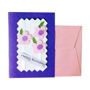 کارت پستال دست ساز مدل Happy Birthday Flower02