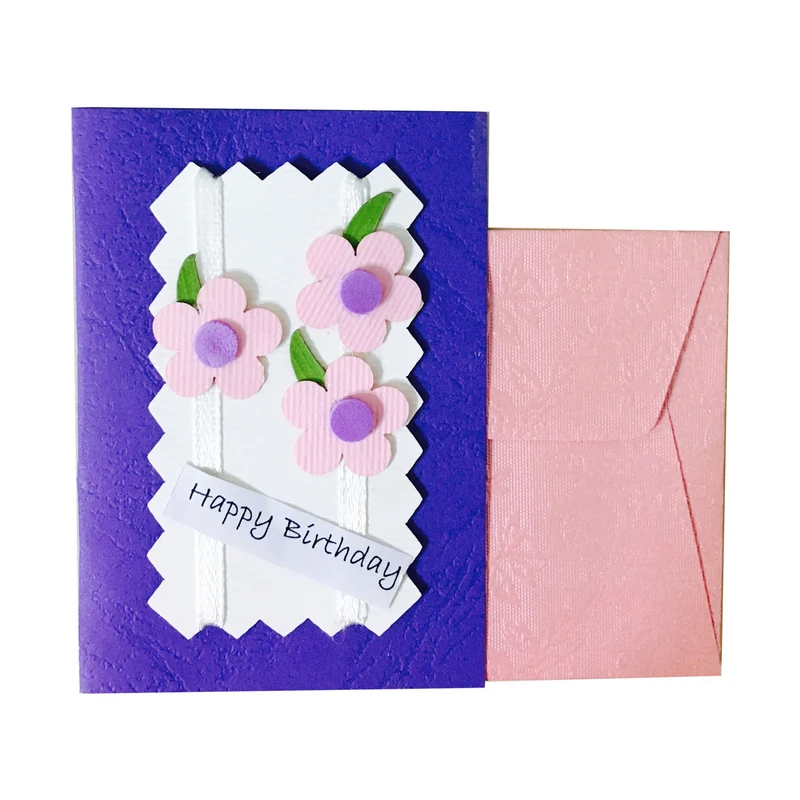 کارت پستال دست ساز مدل Happy Birthday Flower02