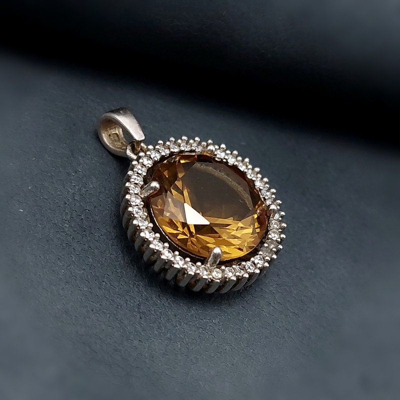 آویز گردنبند نقره زنانه مدل الکساندریت کد VM5872