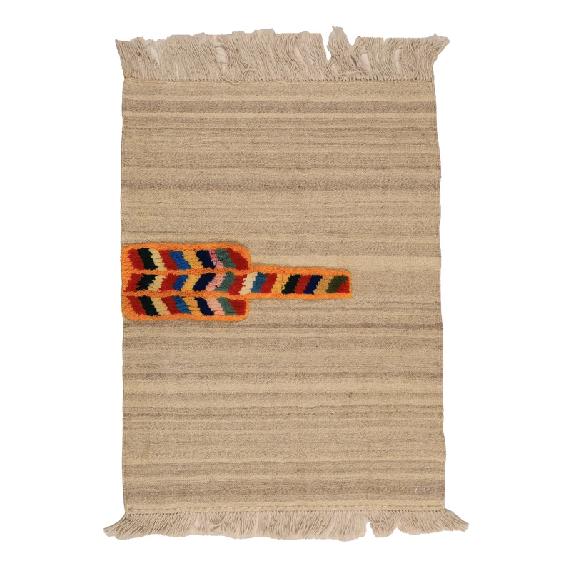 گلیم گبه دستبافت یک متری طرح قشقایی کد 4040303