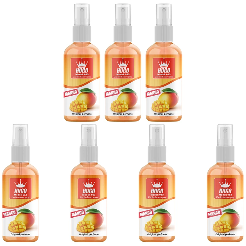 اسپری خوشبو کننده خودرو هوگو کد 013 با رایحه انبه حجم 50 میلی لیتر بسته 7 عددی