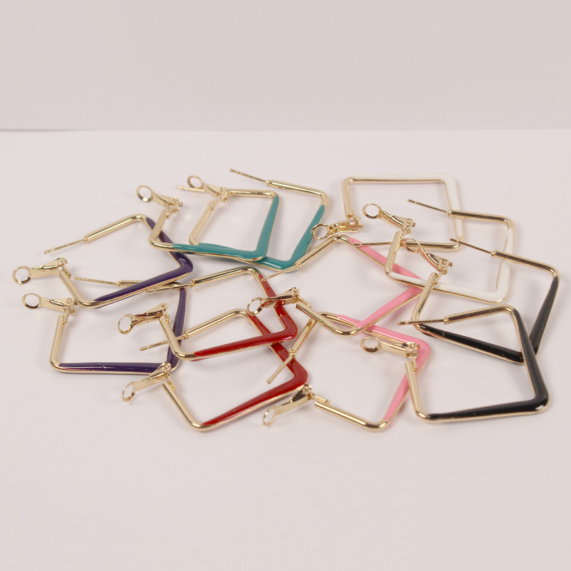 گوشواره زنانه مدل حلقه ای مربع کد 02