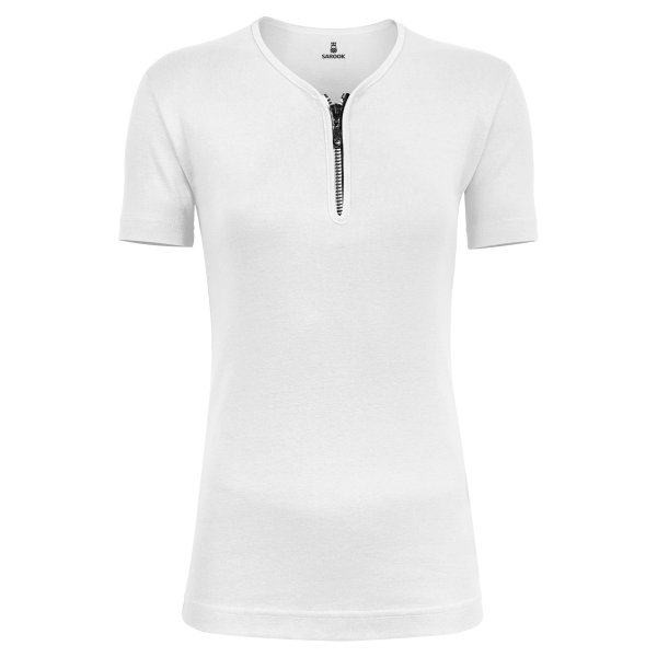 تی شرت زنانه ساروک مدل YZIP رنگ سفید