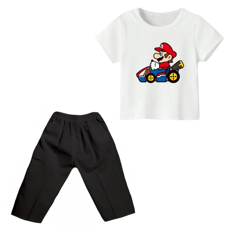 ست تی شرت و شلوارک پسرانه مدل ماریو کد ۶