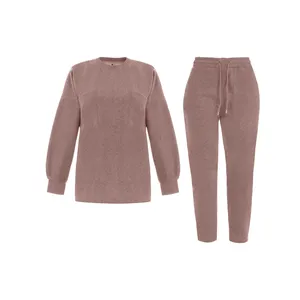 ست بلوز و شلوار زنانه بنیس مدل سمیرا رنگ کالباسی