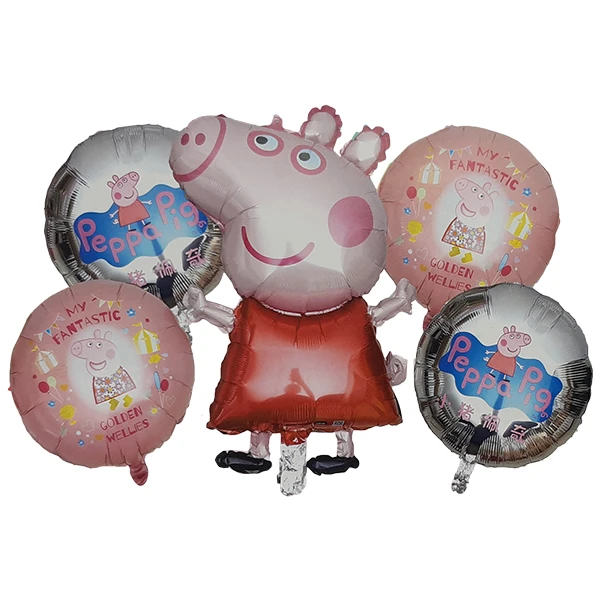 بادکنک فویلی مدل پپا پیگ مجموعه 5 عددی