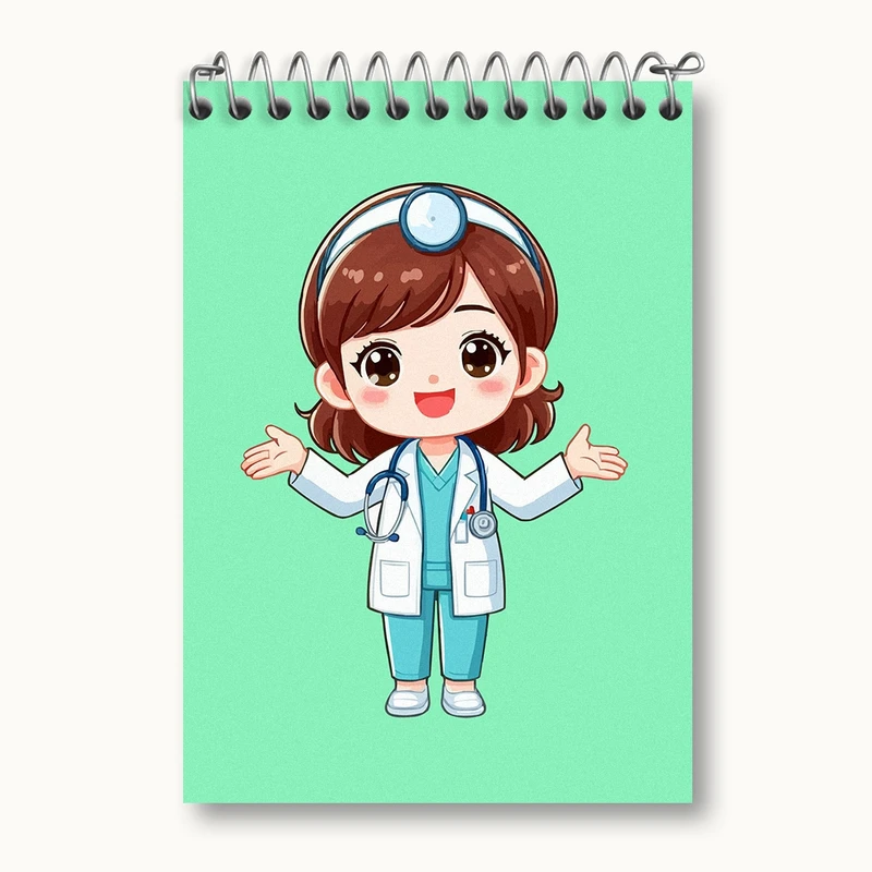 دفتر یادداشت 50 برگ خندالو مدل پزشک و پرستار کودکانه کد 36497