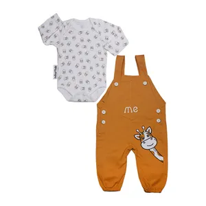 ست بادی و سرهمی نوزادی آدمک مدل زرافه کد 310003