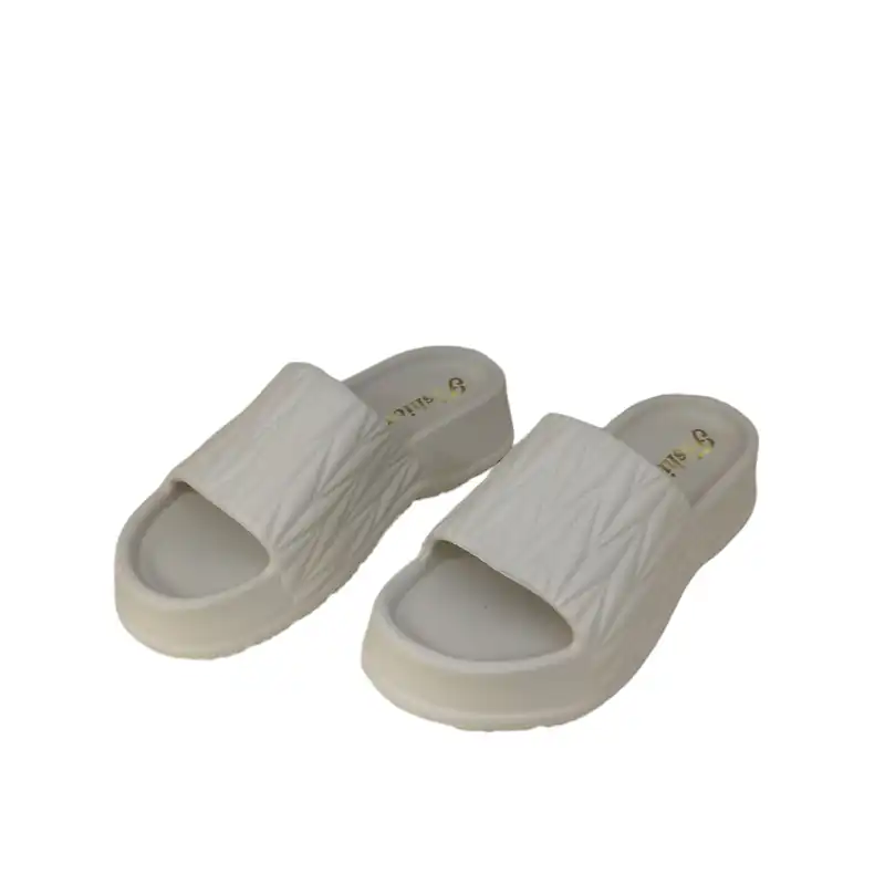 دمپایی زنانه مدل زیره ضخیم کد DZ 95 FSH رنگ کرم