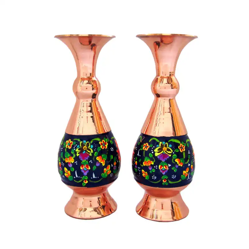 گلدان میناکاری مسی طرح پرداز کد 16 بسته 2 عددی