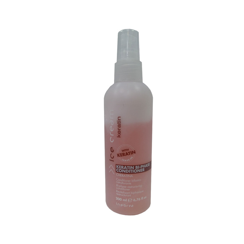 اسپری مو دو فاز آیس کریم مدل keratin حجم 200 میلی لیتر