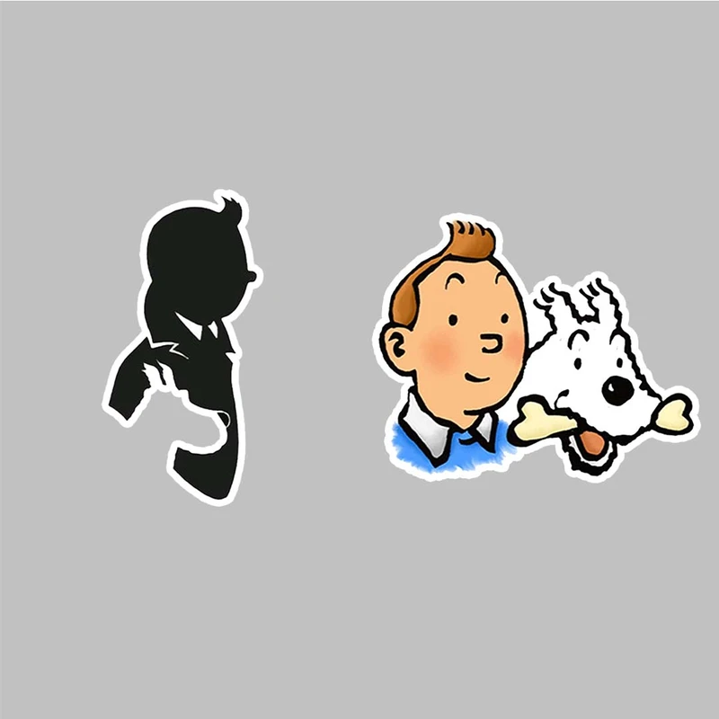 استیکر لپ تاپ کارنیکا طرح تن تن مدل Tintin-2222095 مجموعه 2 عددی