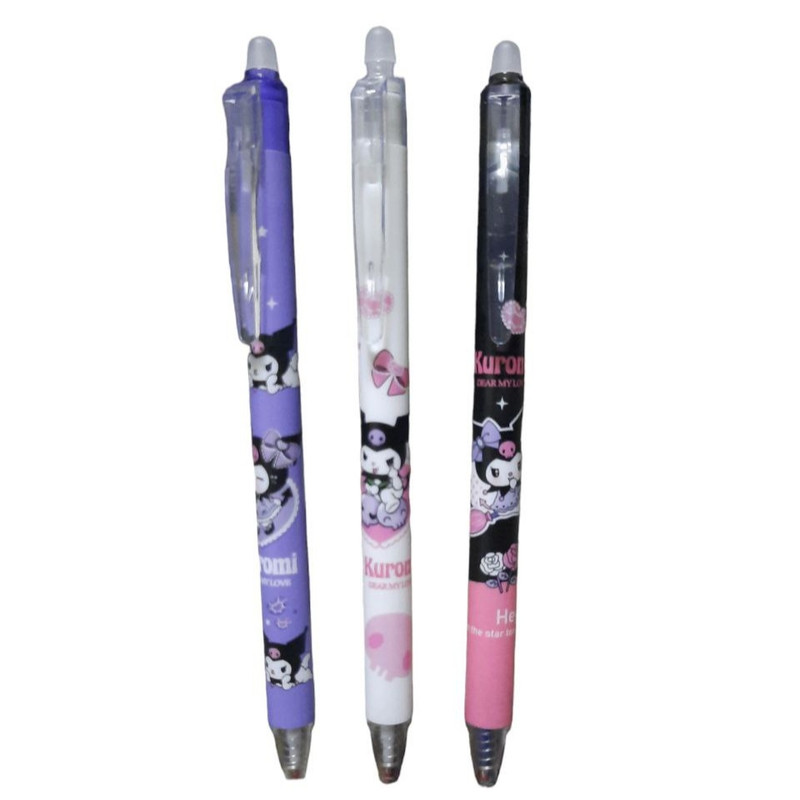 خودکار مدل پاک کن دار فشاری طرح کرومی مجموعه 3 عددی