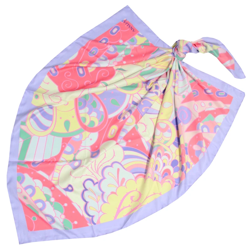 روسری زنانه مدل ابریشم دور دست دوز کد a-8055