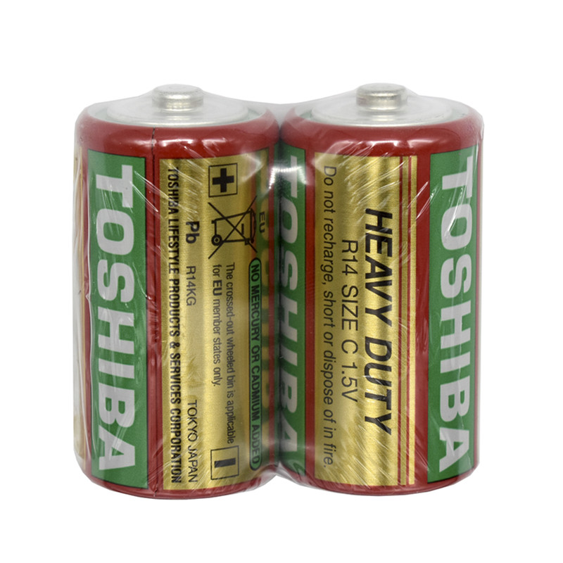 باتری متوسط R14 توشیبا مدل Heavy Duty بسته 2 عددی