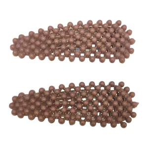 گیره مو زنانه مدل تق تقی مرواریدی کد ANBORI01 بسته 2 عددی