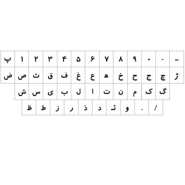 برچسب شفاف حروف و علایم استاندارد فارسی - بسته 5 عددی