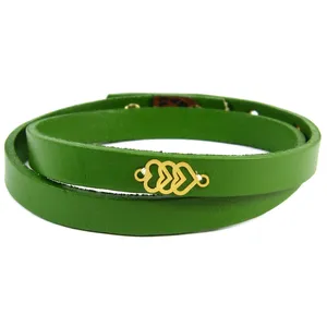 Mancho BFG022 Leather and Gold Bracelet