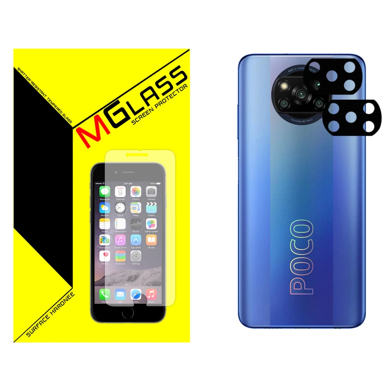 محافظ لنز دوربین ام گلس مدل MGL-02 مناسب برای گوشی موبایل شیائومی POCO X3 PRO بسته دو عددی
