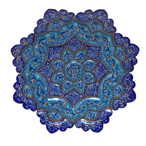 بشقاب مسی میناکاری کد 115 قطر 16 سانتی متر