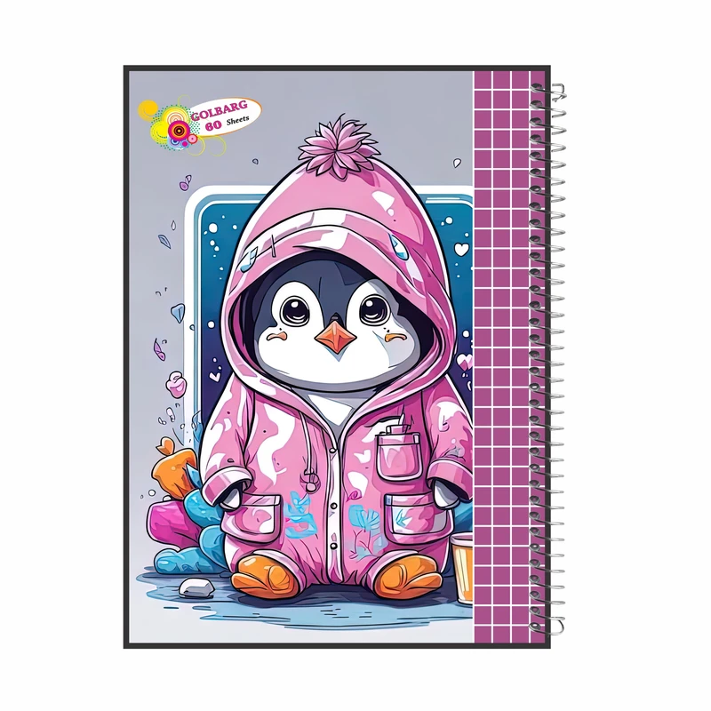 دفتر شطرنجی 60 برگ گلبرگ مدل پنگوین کد 1284