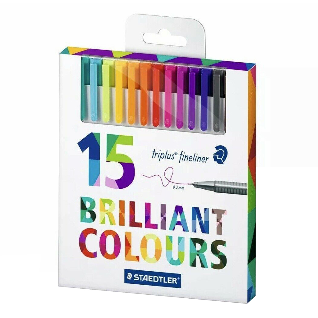 روان نویس استدلر کد 334C15 مدل Triplus Fineliner Brilliant Colours بسته 15 عددی