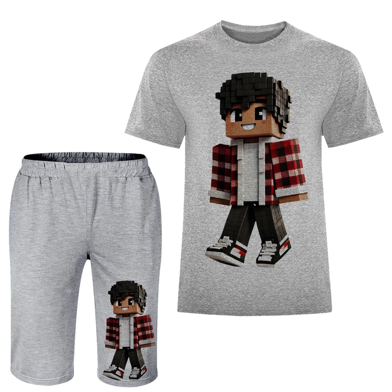 ست تی شرت و شلوارک مردانه مدل ماینکرفت A193
