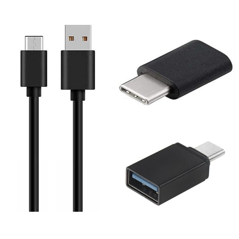 کابل تبدیل USB به USB-C مکا مدل MCU49 به همراه مبدل OTG USB-C و مبدل microUSB