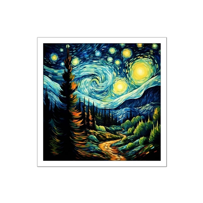 تابلو نوری بکلیت طرح نقاشی طبیعت و باد مدل W-MID-15701