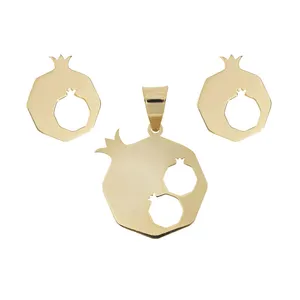 نیم ست طلا 18 عیار زنانه نیکان گلد مدل انار 567