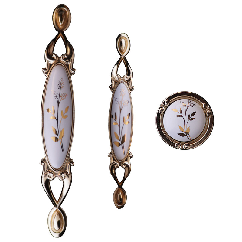 دستگیره کابینت مدل گندمی سفید بسته 3 عددی