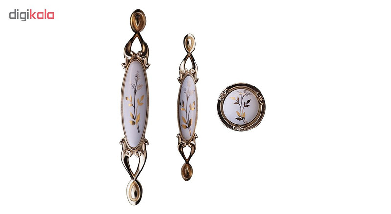 دستگیره کابینت مدل گندمی سفید بسته 3 عددی